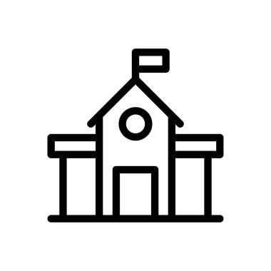 okul vektörü ince çizgi simgesi