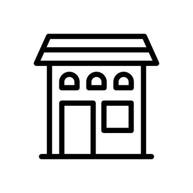 dükkan vektörü ince çizgi simgesi