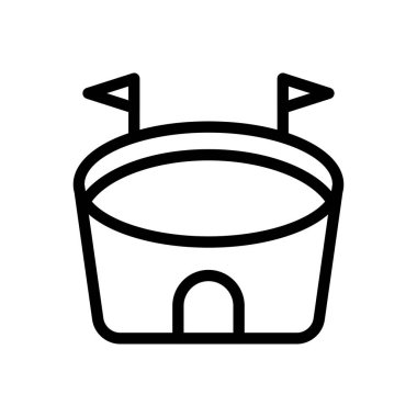 Alan vektörü ince çizgi simgesi