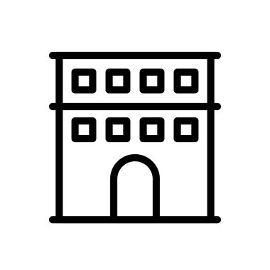 hostel vektör ince çizgi simgesi