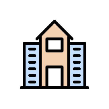 ev vektörü düz renk simgesi