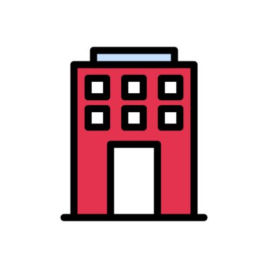 ofis vektörü düz renk simgesi