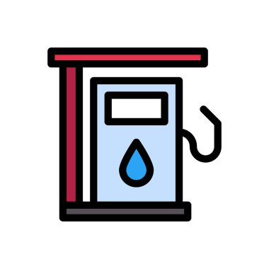 petrol vektörü düz renk simgesi