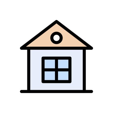 ev vektörü düz renk simgesi