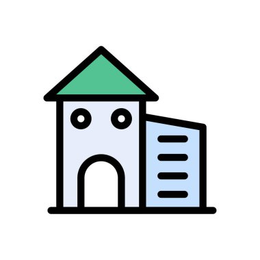 ev vektörü düz renk simgesi