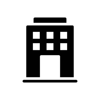 ofis vektörü glyph düz simgesi