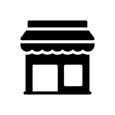 dükkan vektörü simgesi düz simgesi