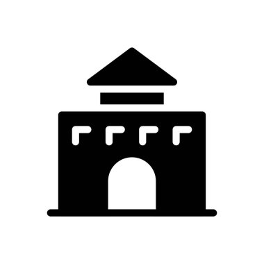 ev vektörü glyph düz simgesi