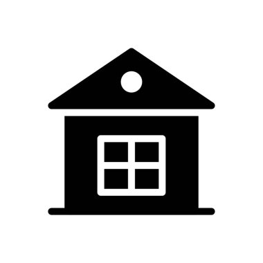 ev vektörü glyph düz simgesi