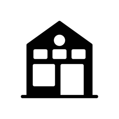 ev vektörü glyph düz simgesi