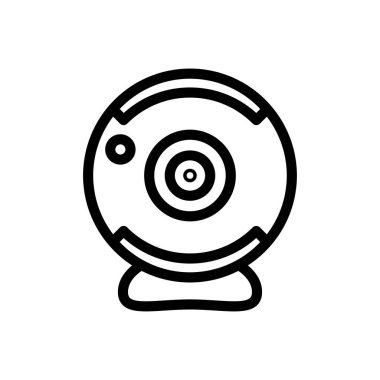 kamera vektörü ince çizgi simgesi