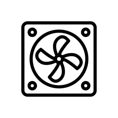 Vantilatör vektörü ince çizgi simgesi