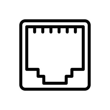 Ethernet vektör ince çizgi simgesi