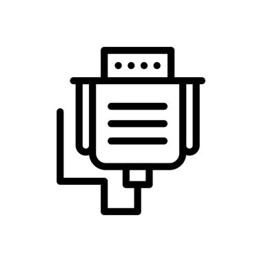 kablo vektörü ince çizgi simgesi