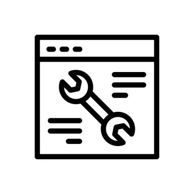 tarayıcı vektörü ince çizgi simgesi