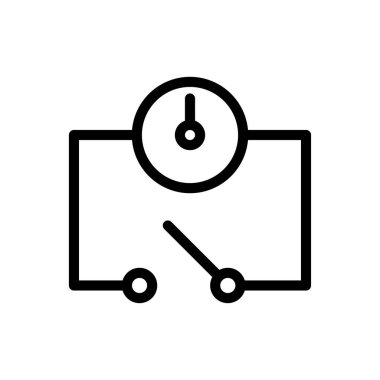 zaman vektörü ince çizgi simgesi