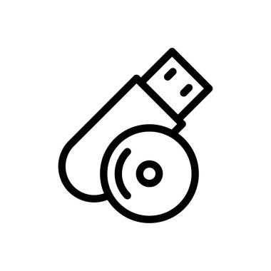 disk vektörü ince çizgi simgesi