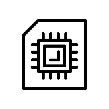 çip vektörü ince çizgi simgesi