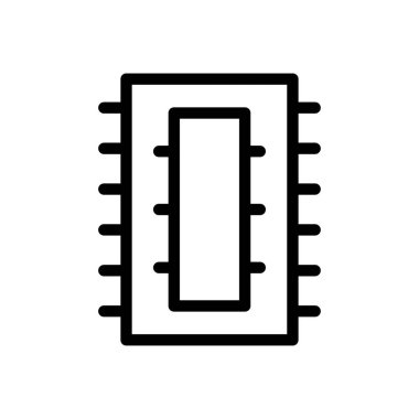 çip vektörü ince çizgi simgesi
