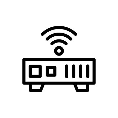 router vektör ince çizgi simgesi