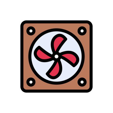 Vantilatör vektör düz renk simgesi