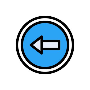 geri vektör düz renk simgesi