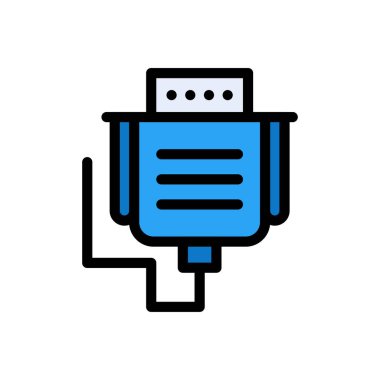 kablo vektörü düz renk simgesi