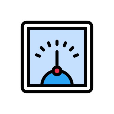 elektrik vektörü düz renk simgesi