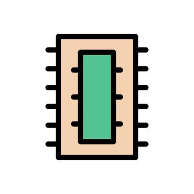çip vektörü düz renk simgesi