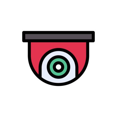 CCTV vektör düz renk simgesi