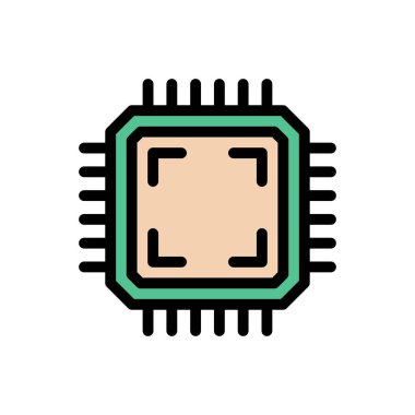 çip vektörü düz renk simgesi