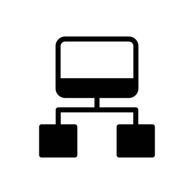 bağlantı vektörü glyph düz simgesi