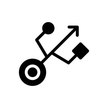 port vektör glyph düz simgesi