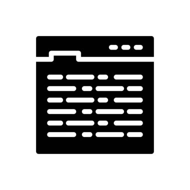 tarayıcı vektörü glyph düz simgesi