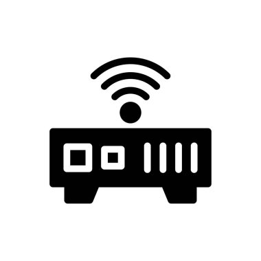 router vektör glyph düz simgesi