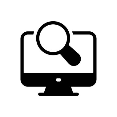 Büyüteç vektör glifleri düz simge