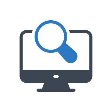 Büyüteç vektör kabartma renk simgesi