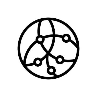 dünya vektör ince çizgi simgesi