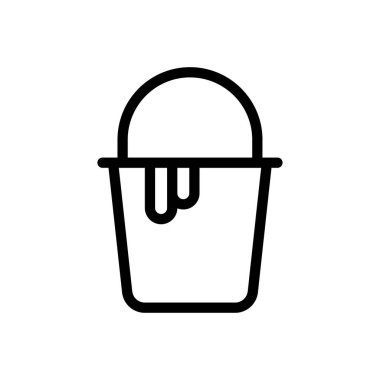 kova vektörü ince çizgi simgesi