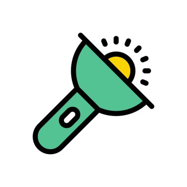 ışık vektörü düz renk simgesi