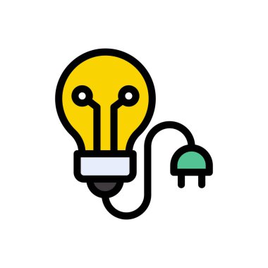 ışık vektörü düz renk simgesi