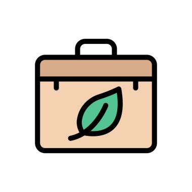 evrak çantası vektörü düz renk simgesi