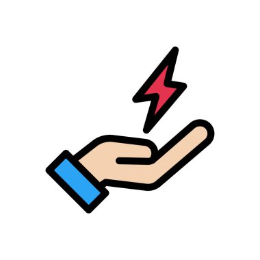 enerji vektörü düz renk simgesi