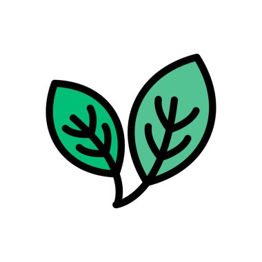 Yaprak vektörü düz renk simgesi