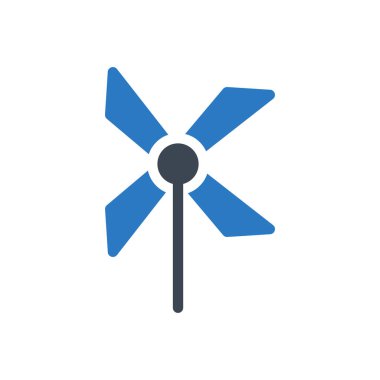 Türbin vektörü ince çizgi simgesi