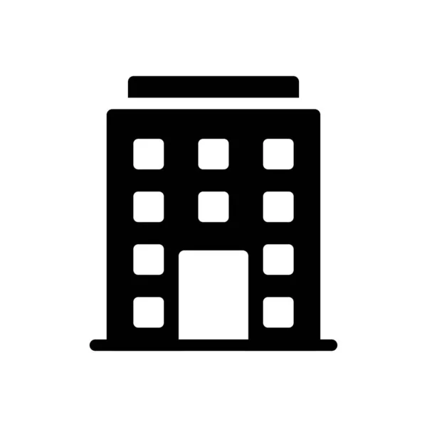 Gebäude Vektor Glyphen Flaches Symbol — Stockvektor