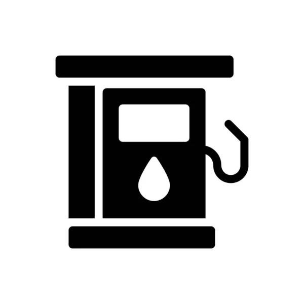 Benzínový Vektorový Glyf Plochá Ikona — Stockový vektor