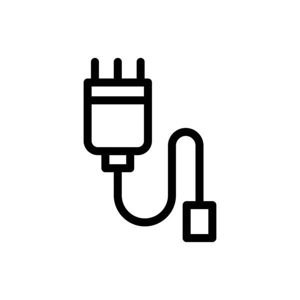 Data Cable Vector Thin Line Icon — 스톡 벡터