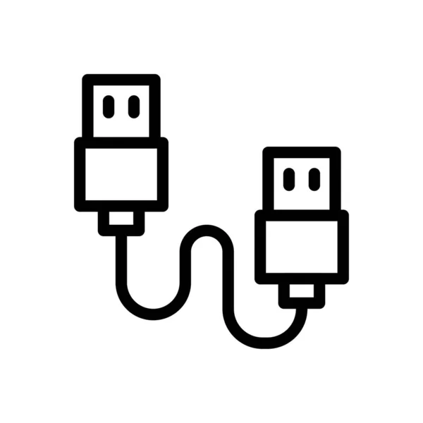 Connector Vector Dunne Lijn Pictogram — Stockvector