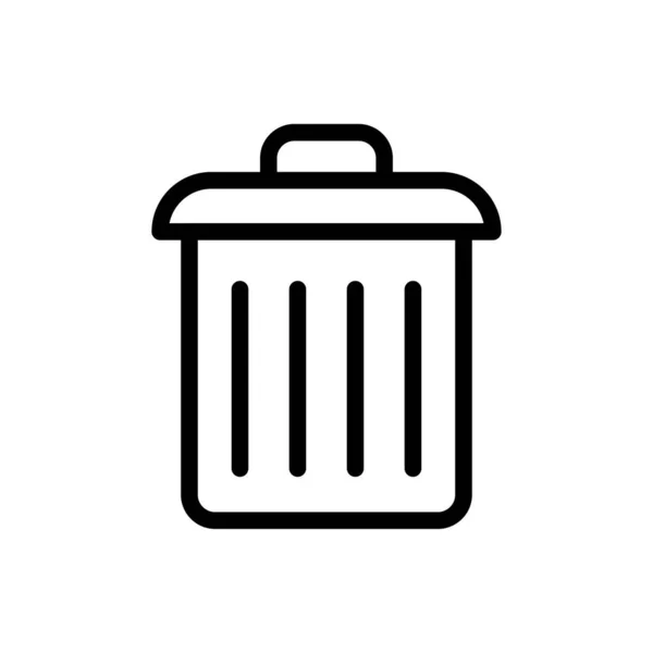 Trash Vector Thin Line Icon — Stock Vector